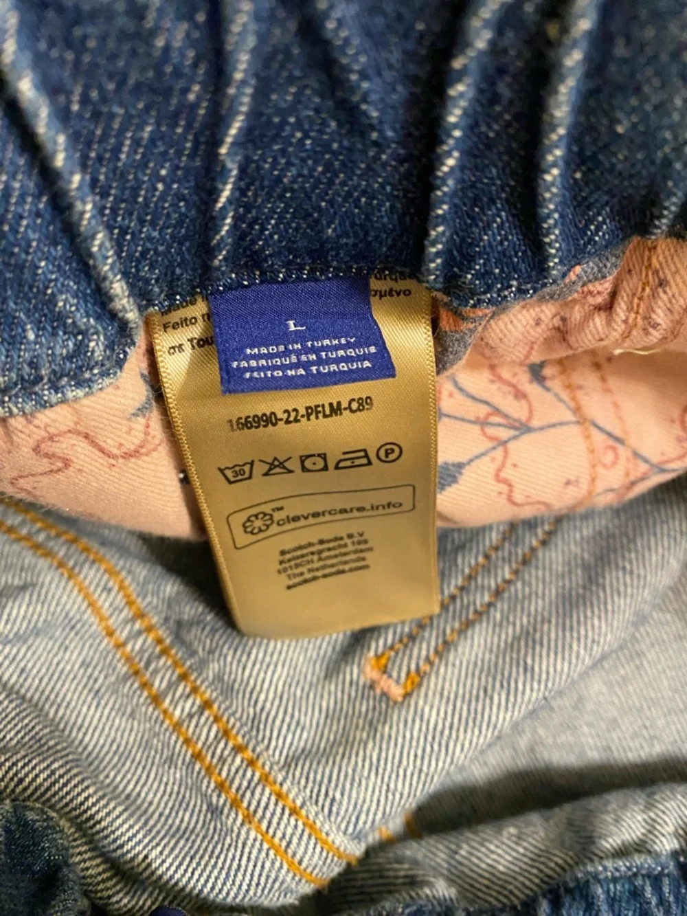 Scotch & Soda Blue Denim Paperbag Waist Mini Skirt. Size L